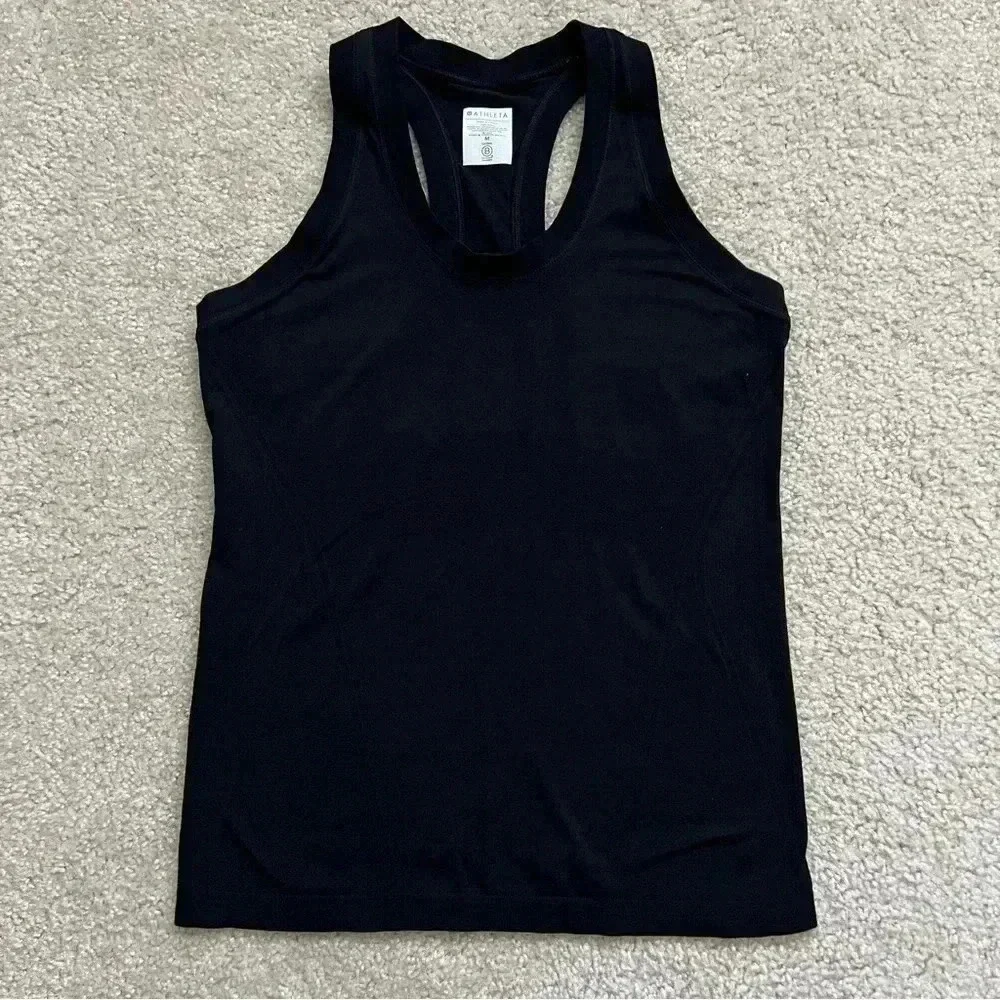 ATHLETA Momentum Seamless Tank Top Women’s Size Medium Black #530501 $59 Active